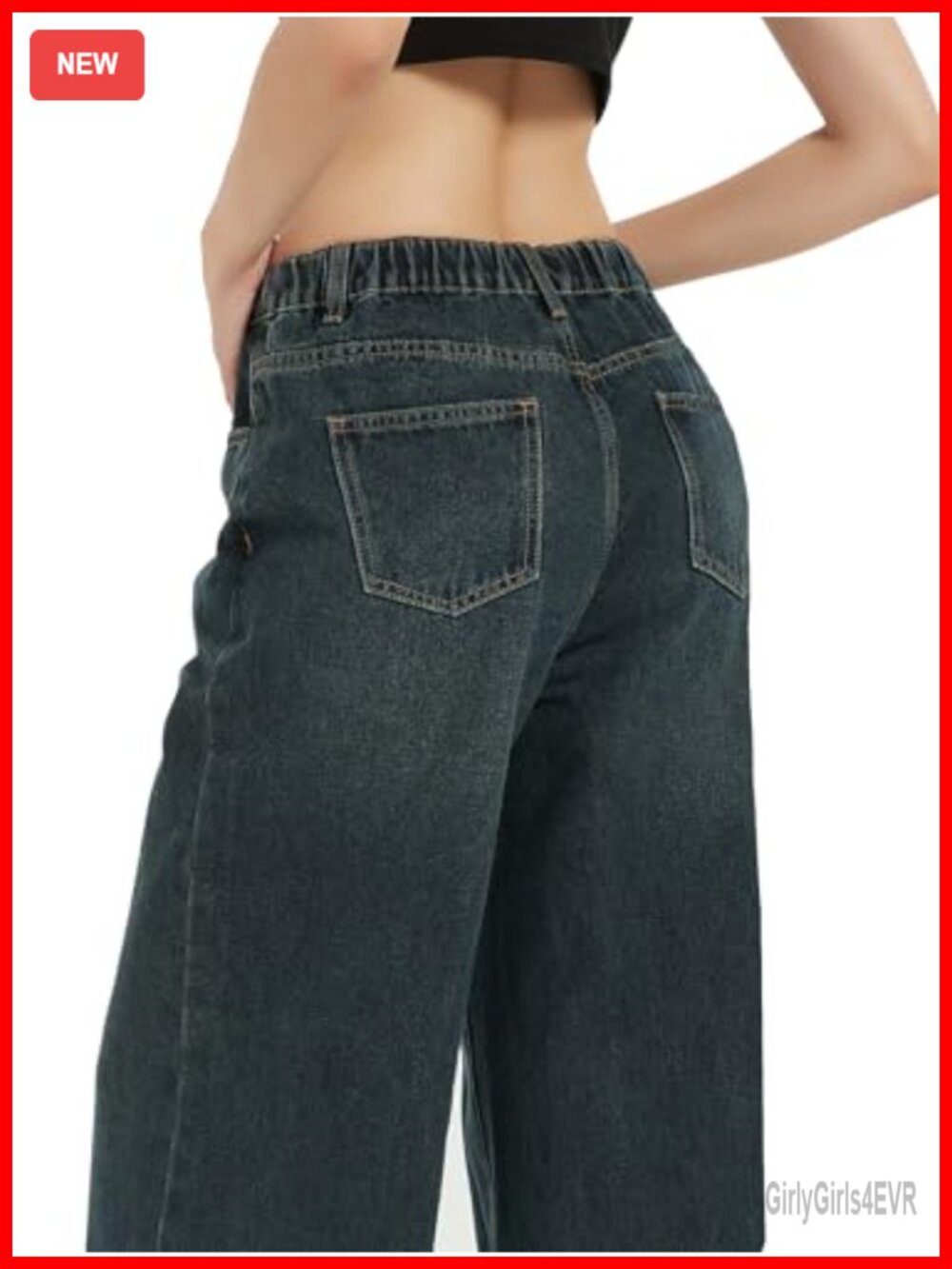 High Waist Wide Leg Baggy Jeans Y2K Vintage Boyfriend Denim Pants Women - Picture 4 of 7